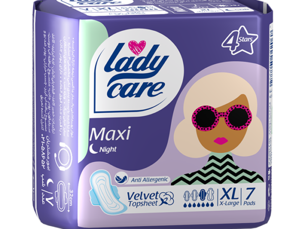 نوار بهداشتی بالدار مخملی نیمه نازک ایرلید (ماکسی) سایز خیلی بزرگ