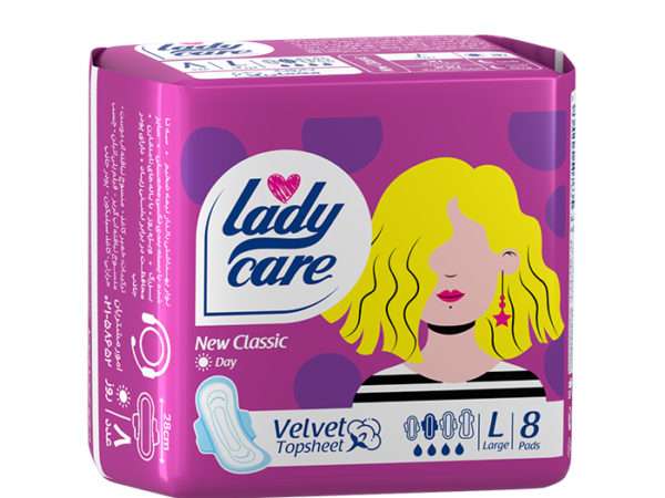 نوار بهداشتی بالدار مخملی نیمه ضخیم سایز بزرگ