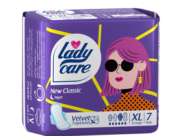 نوار بهداشتی بالدار مخملی نیمه ضخیم سایز خیلی بزرگ