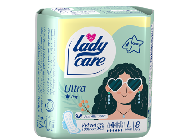 نوار بهداشتی بالدار مخملی نازک ایرلید (اولترا) سایز بزرگ